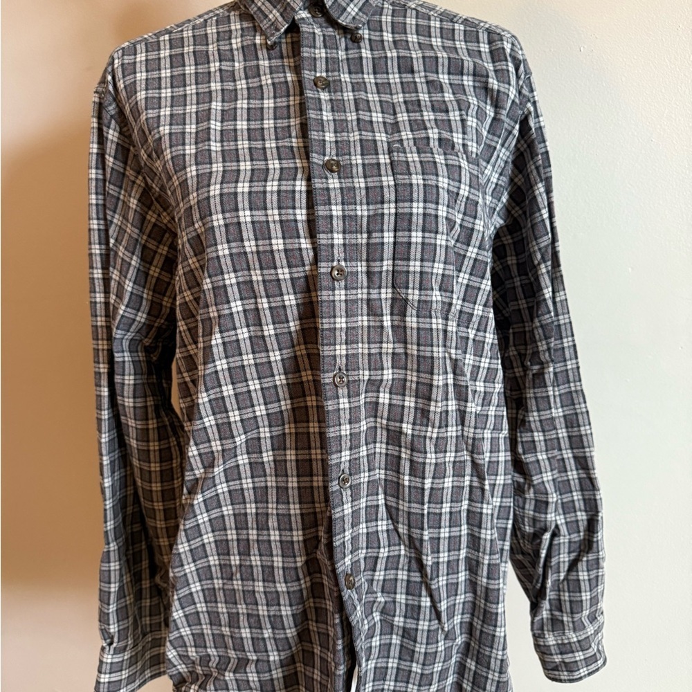L.L. Bean Black and gray Plaid Men's Shirt